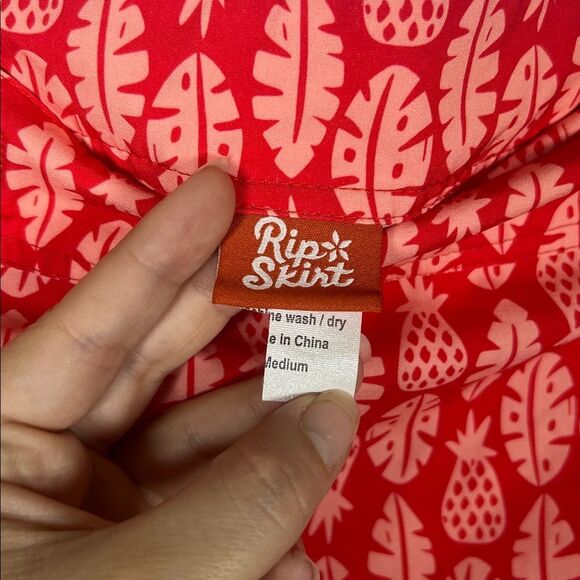 Rip Skirt Hawaii Cover Up Activewear Wrap Skirt In Red & Pink Sz M length 1 - Picture 4 of 5